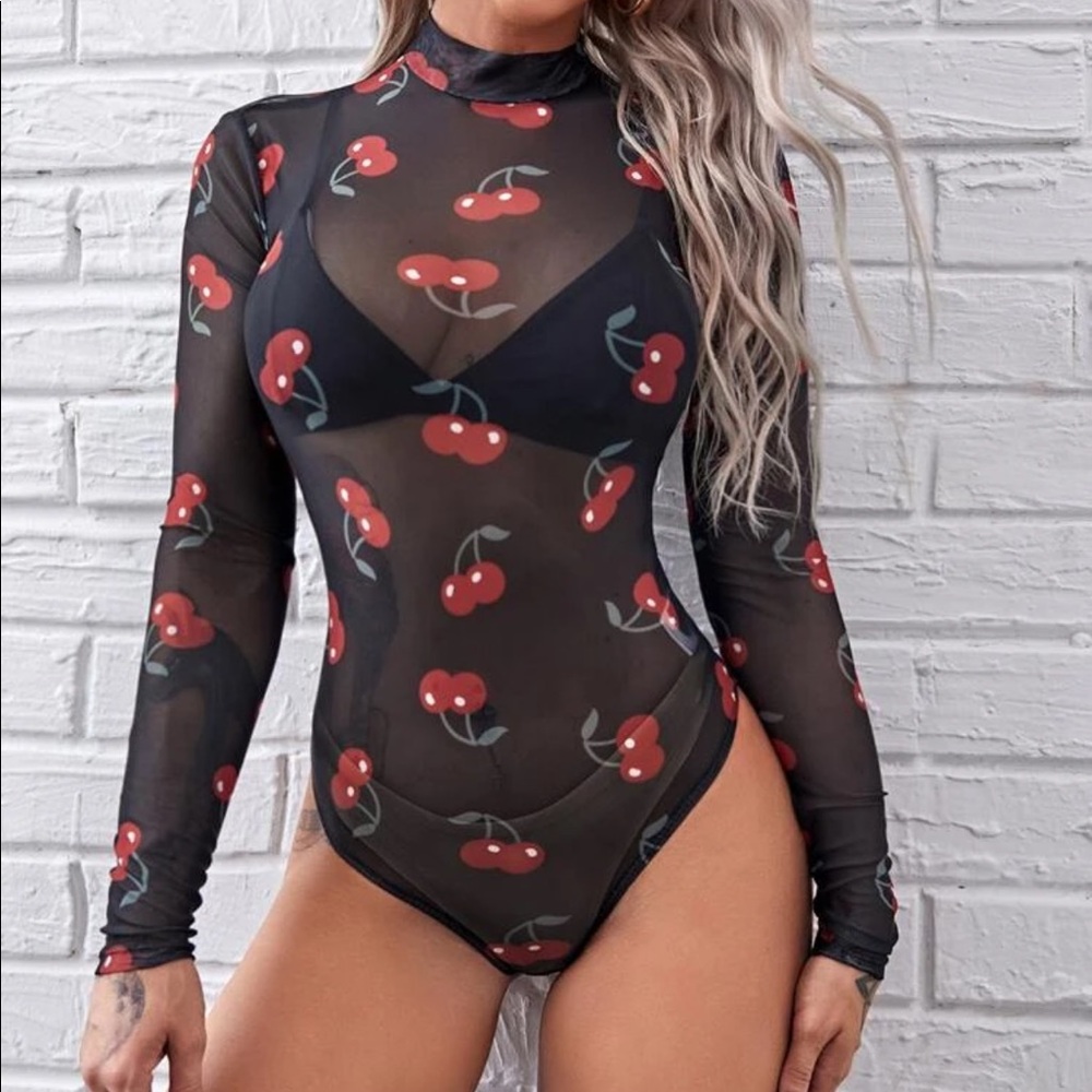 Cherry print bodysuit